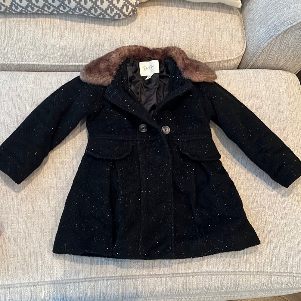Jessica Simpson Girls Black dress coat size 5/6